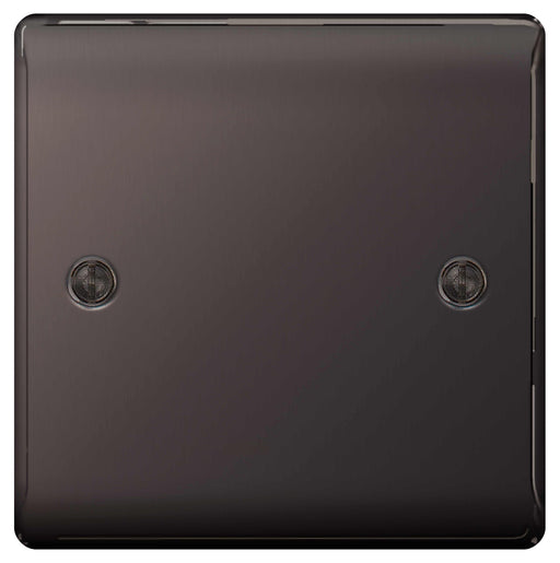 BG Nexus NBN94 Black Nickel 1 Gang Blank Plate - BG - sparks-warehouse