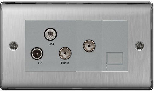 BG Nexus NBS68 TV/FM/Sat Screened Socket 1G - BG - Sparks Warehouse