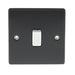BG Nexus NMB13 Metal Matt Black & Chrome Light Switch 1 Gang Intermediate - BG - Sparks Warehouse