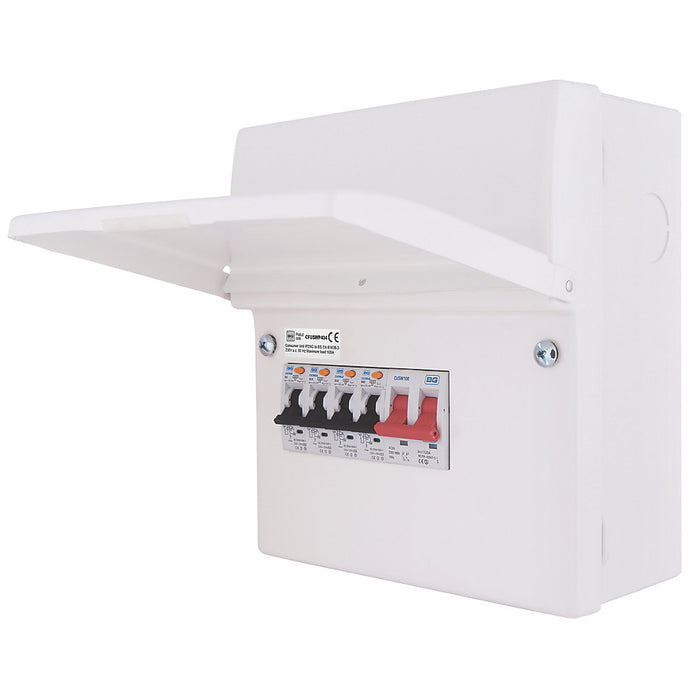 BG CFUSWP404 Metal Populated 4 Way Main Switch Consumer Unit - BG - Sparks Warehouse
