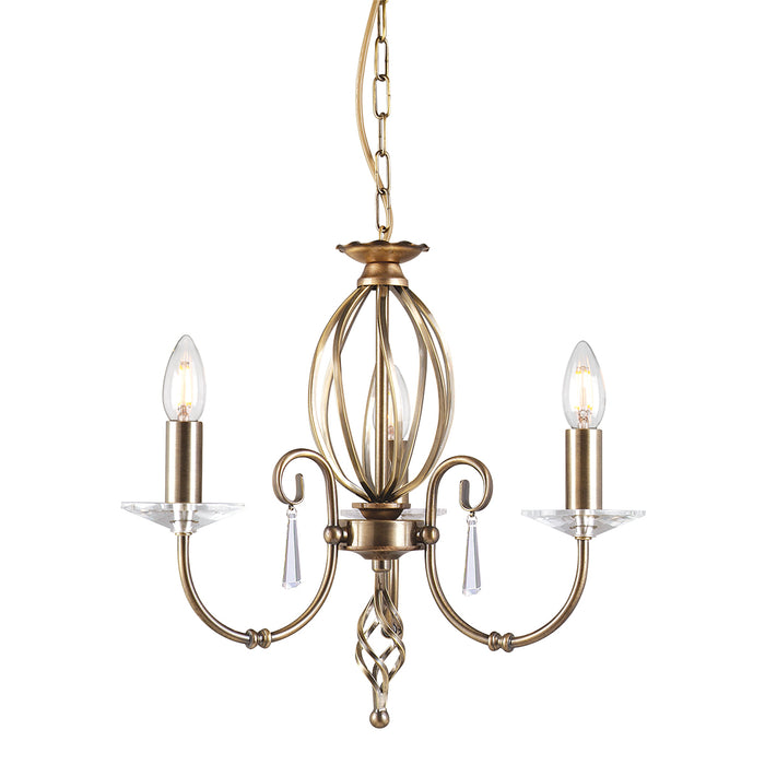Elstead - AG3 AGED BRASS Aegean 3 Light Chandelier - Aged Brass - Elstead - Sparks Warehouse