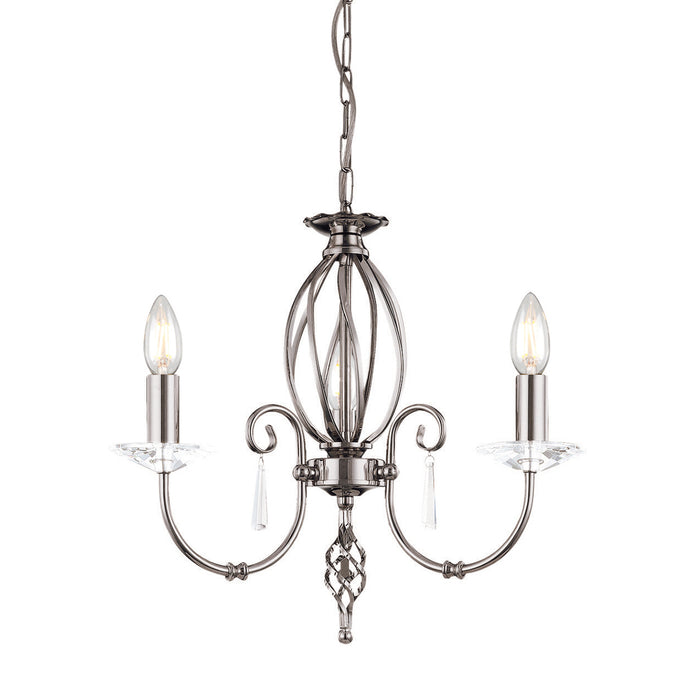 Elstead - AG3 POL NICKEL Aegean 3 Light Chandelier - Polished Nickel - Elstead - Sparks Warehouse