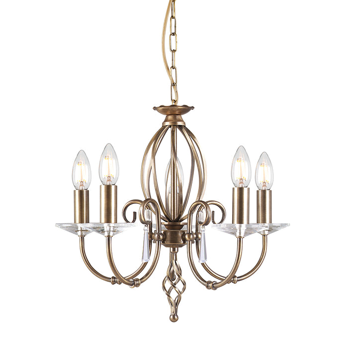 Elstead - AG5 AGED BRASS Aegean 5 Light Chandelier - Aged Brass - Elstead - Sparks Warehouse