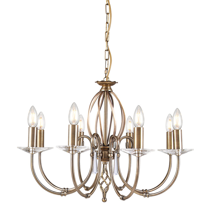Elstead - AG8 AGED BRASS Aegean 8 Light Chandelier - Aged Brass - Elstead - Sparks Warehouse