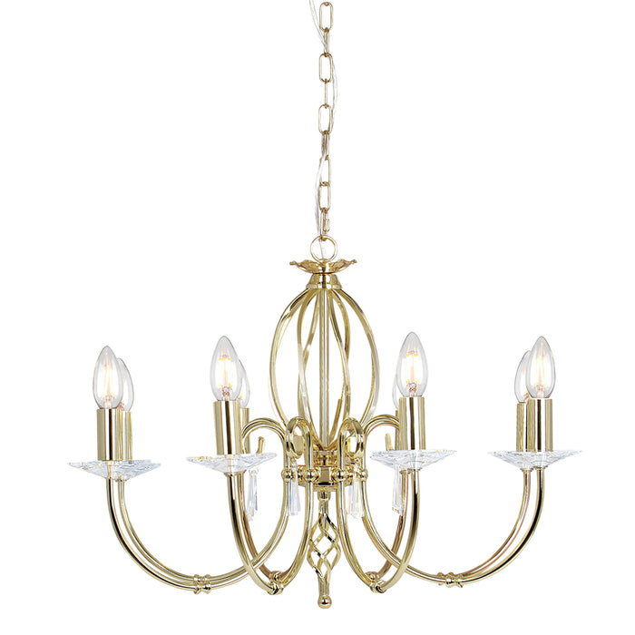 Elstead - AG8 POL BRASS Aegean 8 Light Chandelier - Polished Brass - Elstead - Sparks Warehouse