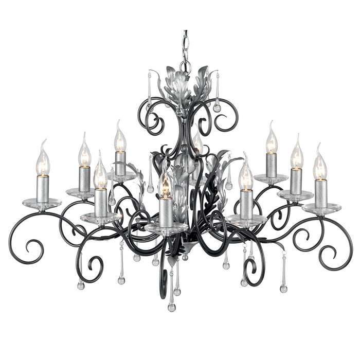 Elstead - AML10 BLK/SILVER Amarilli 10 Light Chandelier - Black/Silver - Elstead - Sparks Warehouse