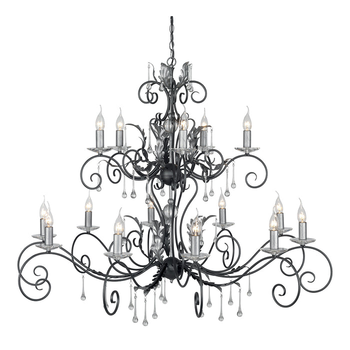 Elstead - AML15 BLK/SILVER Amarilli 15 Light Chandelier - Black/Silver - Elstead - Sparks Warehouse