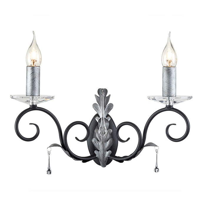 Elstead - AML2 BLK/SILVER Amarilli 2 Light Wall Light - Black/Silver - Elstead - Sparks Warehouse