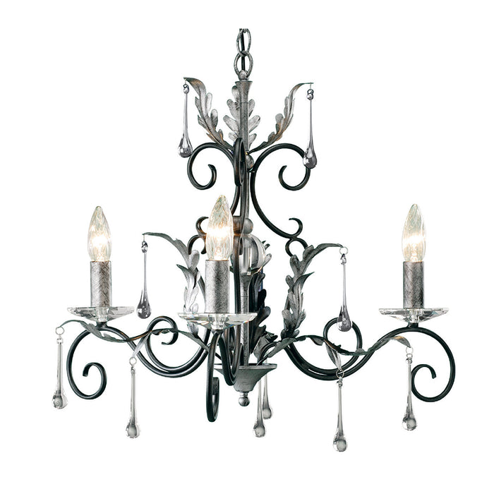 Elstead - AML3 BLK/SILVER Amarilli 3 Light Chandelier - Black/Silver - Elstead - Sparks Warehouse