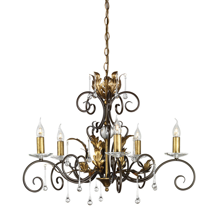 Elstead - AML5 BRONZE Amarilli 5 Light Chandelier - Bronze/Gold - Elstead - Sparks Warehouse