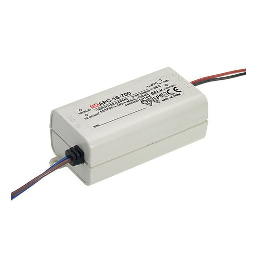 APC-16-700 - Mean Well LED Driver  APC-16-700  16W 700mA LED Driver Meanwell - Easy Control Gear