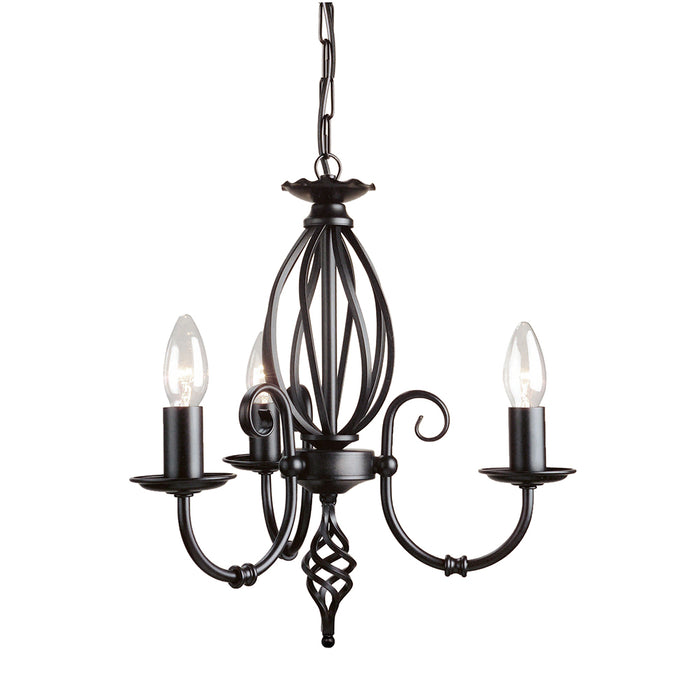 Elstead - ART3 BLACK Artisan 3 Light Chandelier - Black - Elstead - Sparks Warehouse