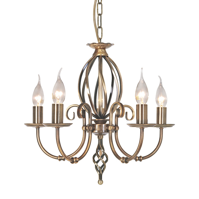 Elstead - ART5 AGD BRASS Artisan 5 Light Chandelier - Aged Brass - Elstead - Sparks Warehouse