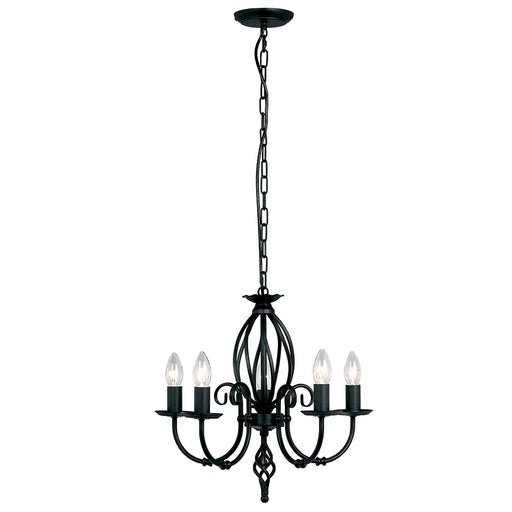 Elstead - ART5 BLACK Artisan 5 Light Chandelier - Black - Elstead - Sparks Warehouse