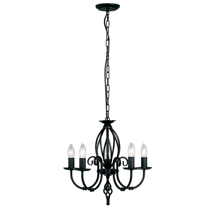 Elstead - ART5 BLACK Artisan 5 Light Chandelier - Black - Elstead - Sparks Warehouse