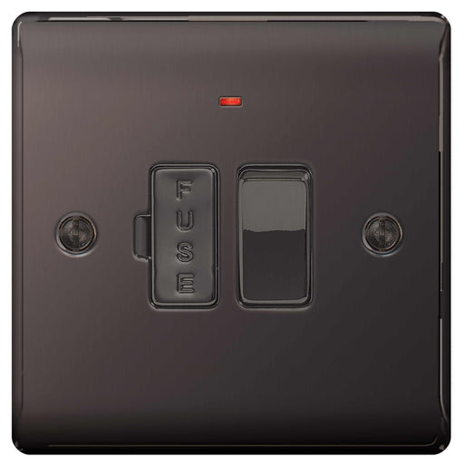 BG Nexus NBN52 Black Nickel 13A Fused Switched Connection Unit With Neon - BG - sparks-warehouse