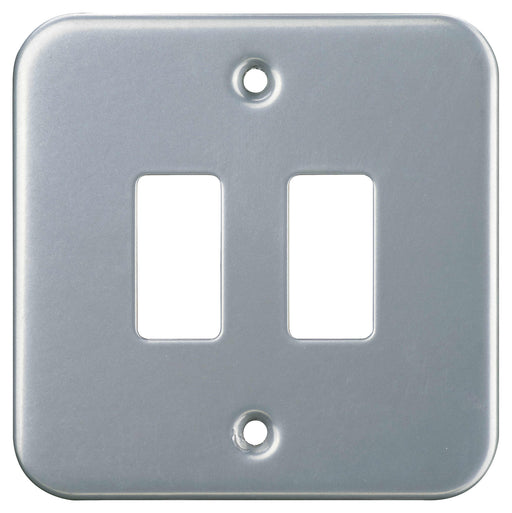 BG Nexus GMC2 Grid METAL CLAD 2 Gang Front Plate - BG - sparks-warehouse