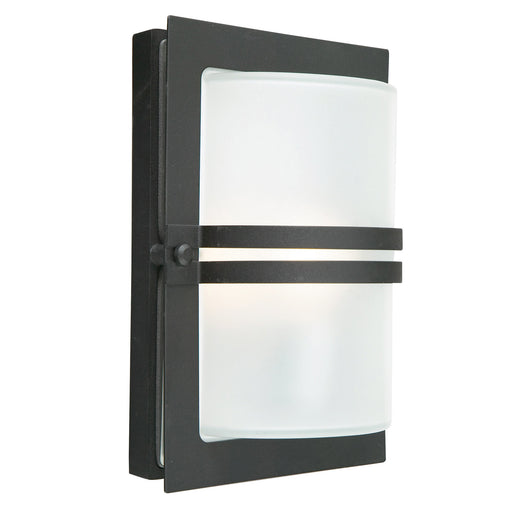 Elstead - BASEL E27 BLK F Basel 1 Light Wall Lantern - Black With Frosted Glass - Elstead - Sparks Warehouse