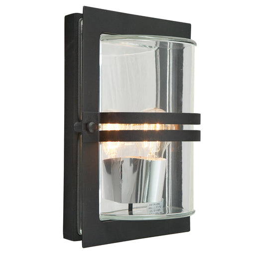 Elstead - BASEL E27 BLK C Basel 1 Light Wall Lantern - Black With Clear Glass - Elstead - Sparks Warehouse