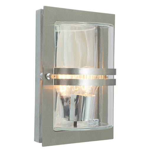 Elstead - BASEL E27 S/S C Basel 1 Light Wall Lantern - Stainless Steel With Clear Glass - Elstead - Sparks Warehouse
