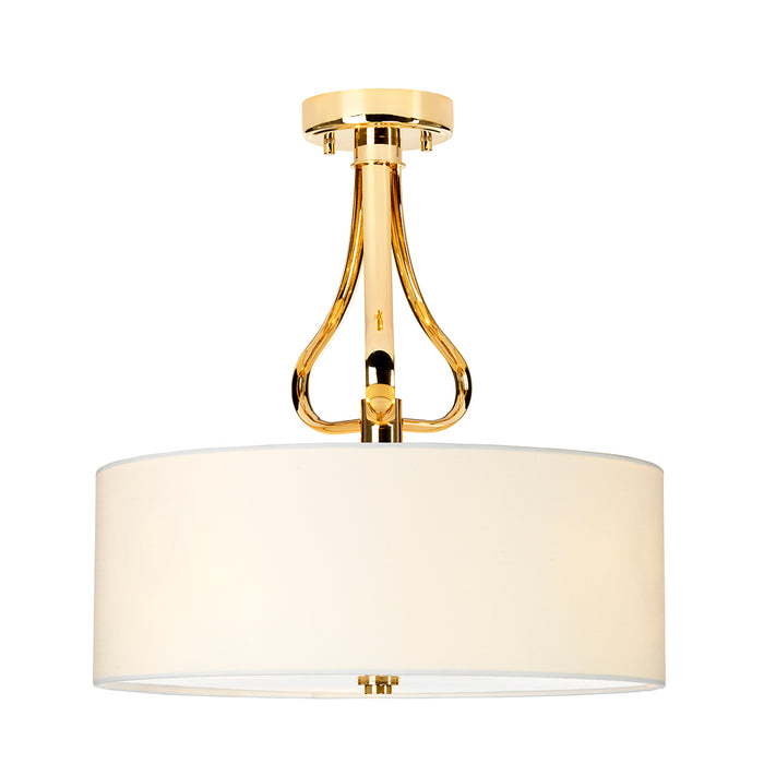 Elstead - BATH/FALM/SF FG Falmouth 3 Light Semi Flush - French Gold - Elstead - Sparks Warehouse