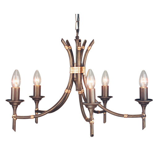 Elstead - BB5 BRZ PATINA Bamboo 5 Light Chandelier - Elstead - Sparks Warehouse