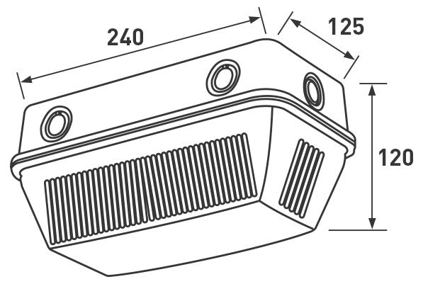 BG LBHD1R Bulkhead 3000K 9.5W Red Lens - BG - Sparks Warehouse