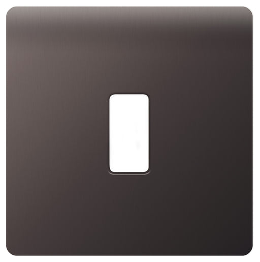 BG Nexus GFBN1 Grid Black Nickel SCREWLESS 1 Gang Front Plate - BG - sparks-warehouse