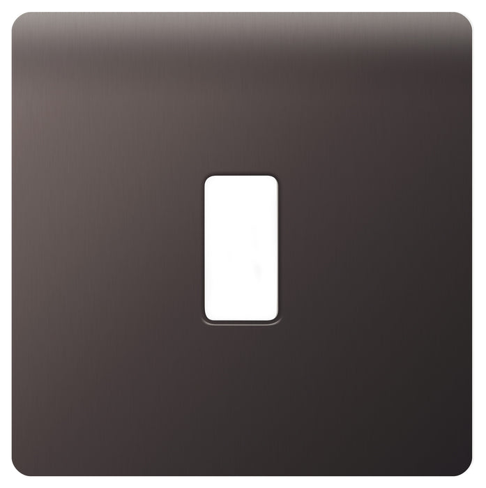 BG Nexus GFBN1 Grid Black Nickel SCREWLESS 1 Gang Front Plate - BG - sparks-warehouse