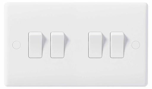 BG Nexus 844  10AX Plate Switch 4 Gang 2 Way - BG - sparks-warehouse