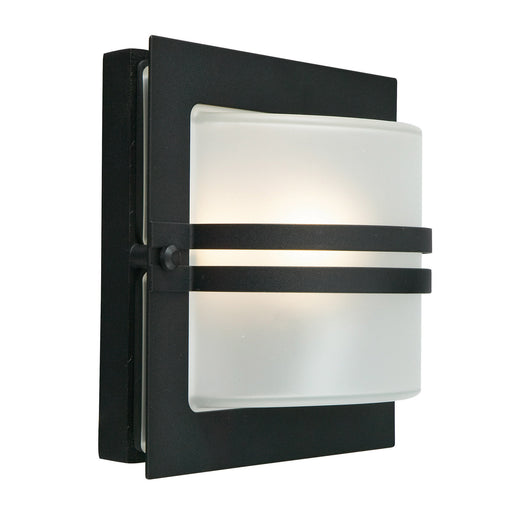 Elstead - BERN E27 BLK F Bern 1 Light Wall Lantern - Black With Frosted Glass - Elstead - Sparks Warehouse