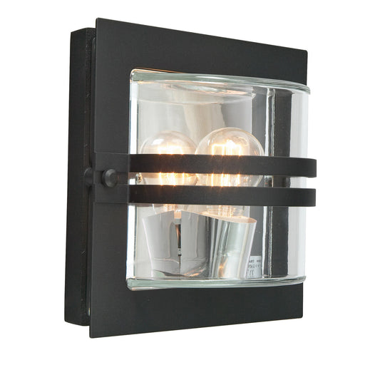 Elstead - BERN E27 BLK C Bern 1 Light Wall Lantern - Black With Clear Glass - Elstead - Sparks Warehouse