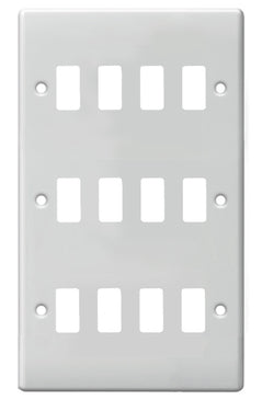 BG Nexus G812 Nexus White 12 Gang Grid Front Plate - BG - sparks-warehouse