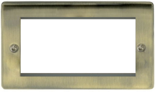 BG Nexus NABEMR4 Metal Antique Brass Double 4G Modular Front plate Bg Nexus Metal - Antique Brass BG - Sparks Warehouse