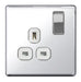 BG FPC21W Screwless Flat Plate Polished Chrome 13A 1G DP Switched Socket White Inserts - BG - sparks-warehouse