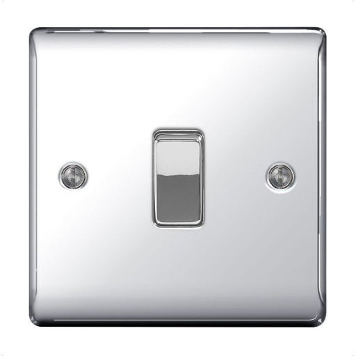 BG Nexus NPC12 Polished Chrome 10A 1 Gang 2 Way Plate Switch - BG - sparks-warehouse