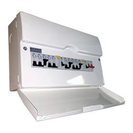 CFDP18606 Metal Dual RCD & High Int Populated 6 Way Consumer Unit with Switch & 6 MCBs, 12 Module Consumer Unit BG - Sparks Warehouse