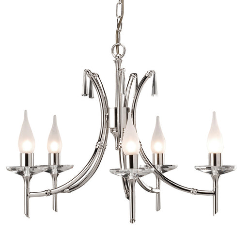 Elstead - BR5 NICKEL Brightwell 5 Light Chandelier - Elstead - Sparks Warehouse