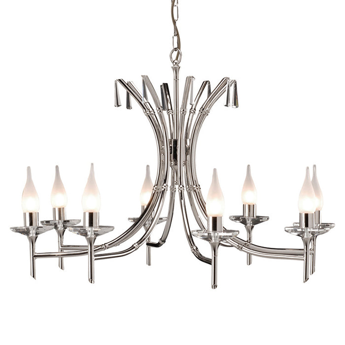 Elstead - BR8 NICKEL Brightwell 8 Light Chandelier - Elstead - Sparks Warehouse