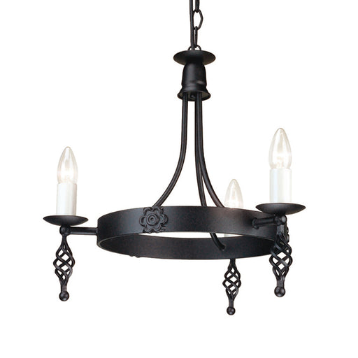 Elstead - BY3 BLACK Belfry 3 Light Chandelier Black - Elstead - Sparks Warehouse