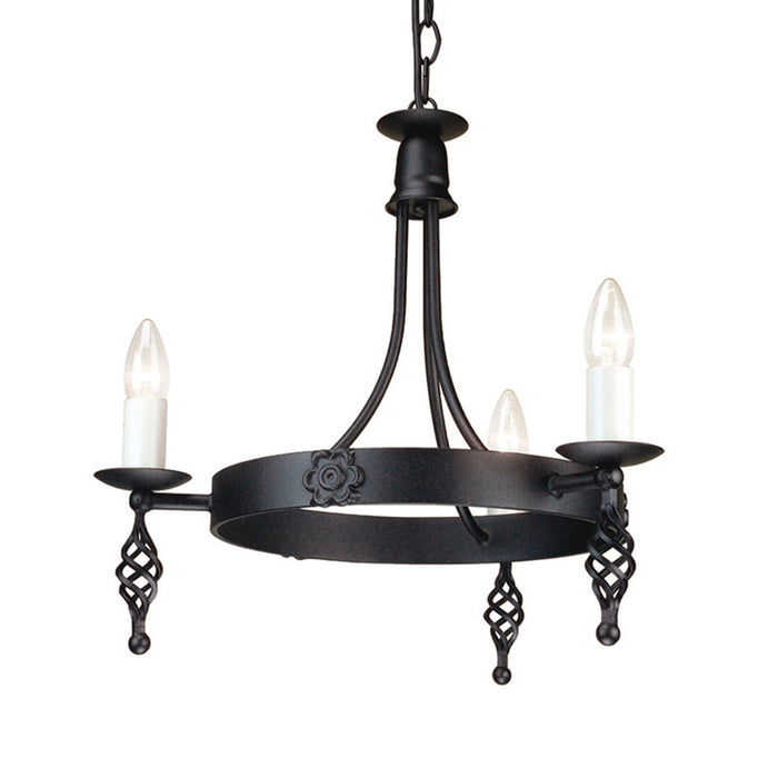 Elstead - BY3 BLACK Belfry 3 Light Chandelier Black - Elstead - Sparks Warehouse