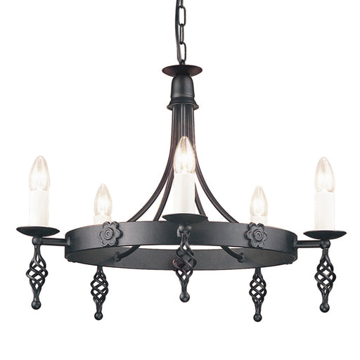 Elstead - BY5 BLACK Belfry 5 Light Chandelier Black - Elstead - Sparks Warehouse