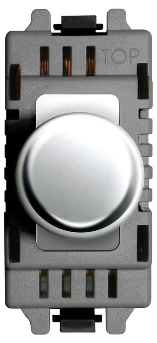 BG Nexus GPCD400 Grid Chrome 400W 2 Way Push Dimmer Module - BG - sparks-warehouse