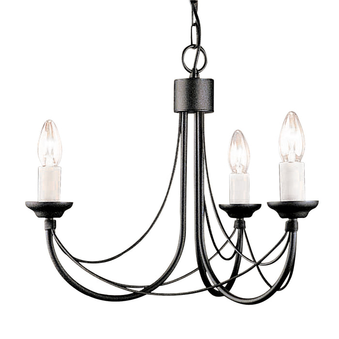 Elstead - CB3 BLACK Carisbrooke 3 Light Chandelier - Elstead - Sparks Warehouse