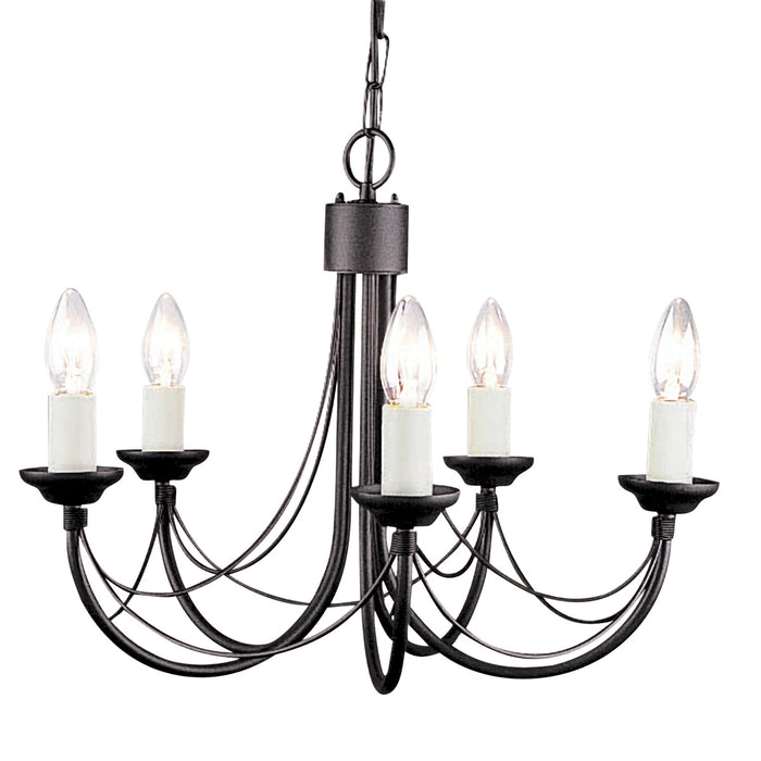 Elstead - CB5 BLACK Carisbrooke 5 Light Chandelier - Elstead - Sparks Warehouse
