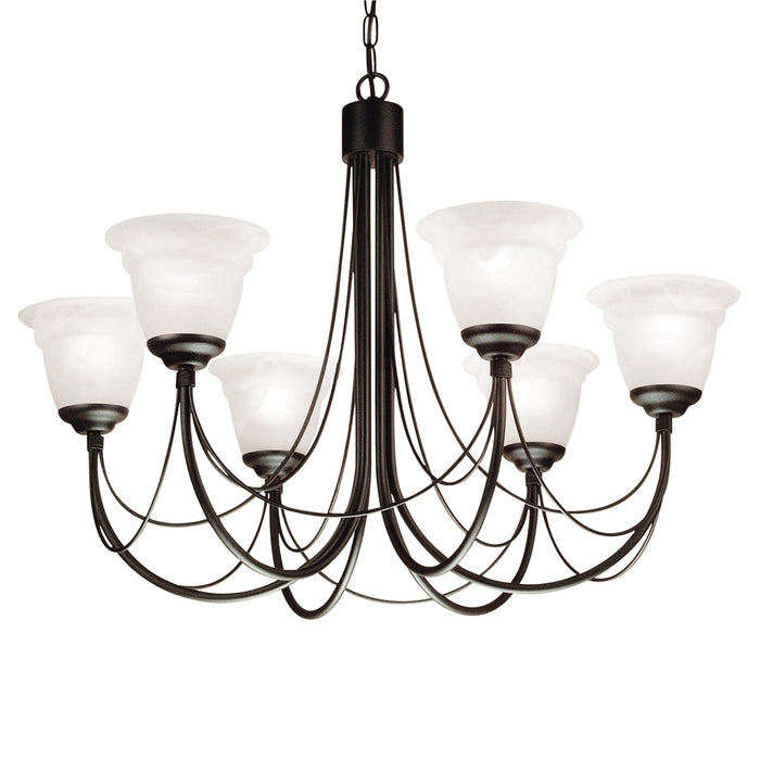 Elstead - CB6 BLACK Carisbrooke 6 Light Chandelier - Elstead - Sparks Warehouse