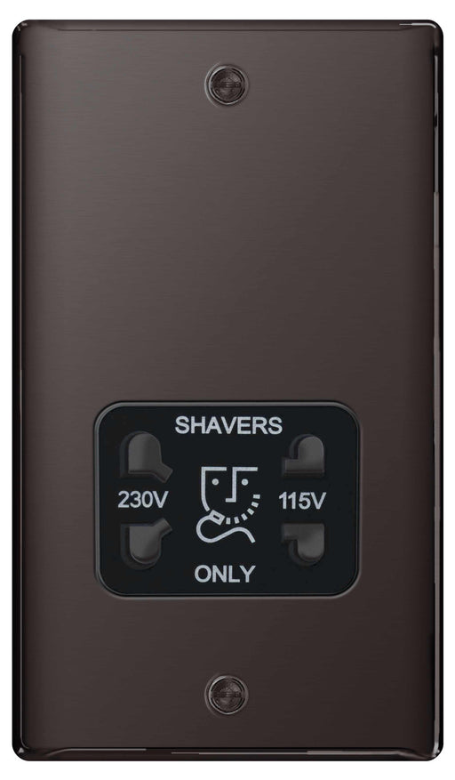 BG Nexus NBN20B Black Nickel Shaver Socket 115/230V Dual Voltage - BG - sparks-warehouse