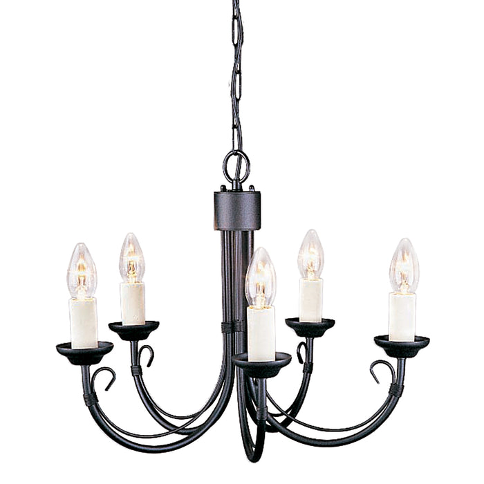 Elstead - CH5 BLACK Chartwell 5 Light Chandelier - Elstead - Sparks Warehouse