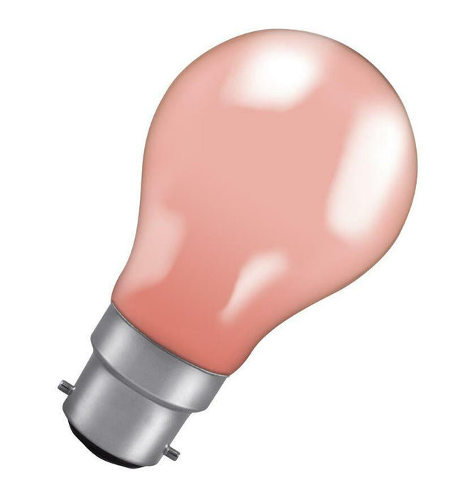 Crompton 15PIBC-GLZ BC-B22d 15W GLS Pink Light Bulb - DISCONTINUED