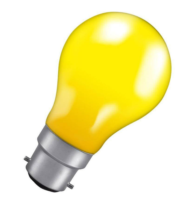 Crompton 25YBC-GLZ BC-B22d 25W GLS Yellow Light Bulb